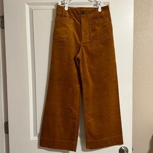 The Colette Cropped Wide Leg corduroy pants by Maeve